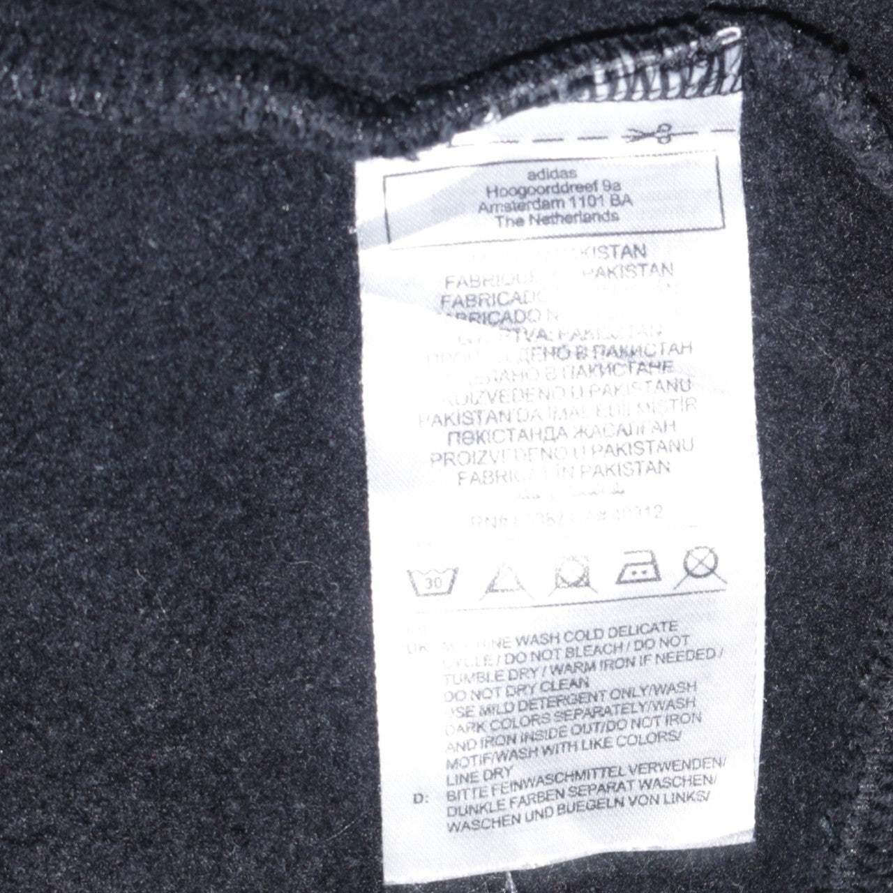 adidas Mens Black L Pullover Hoodie Logo Fleece Sweatshirt