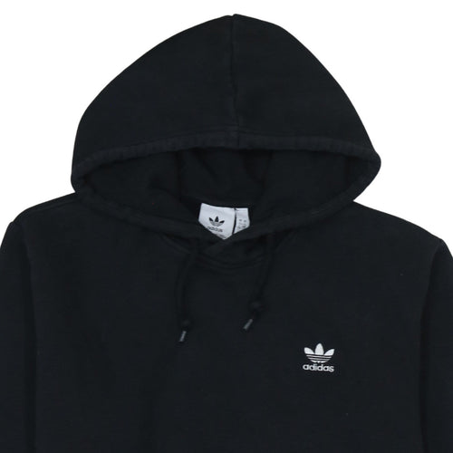 adidas Mens Black L Pullover Hoodie Logo Fleece Sweatshirt