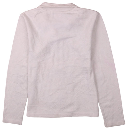 Kappa Women White Fleece Full Zip Sweatshirt Large Casual