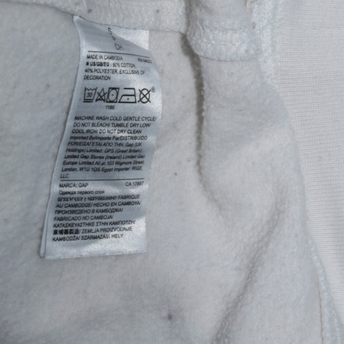 GAP Women White Pullover Hoodie Small Cotton Blend Casual