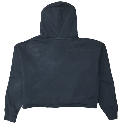 Puma Womens Black Crop Pullover Hoodie Medium Cotton Logo Sportswear