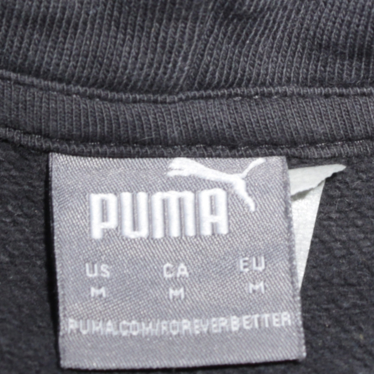 Puma Womens Black Crop Pullover Hoodie Medium Cotton Logo Sportswear