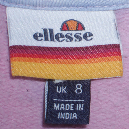 Ellesse Womens Pink Blue Tie-Dye Pullover Hoodie UK 8 Cotton Blend