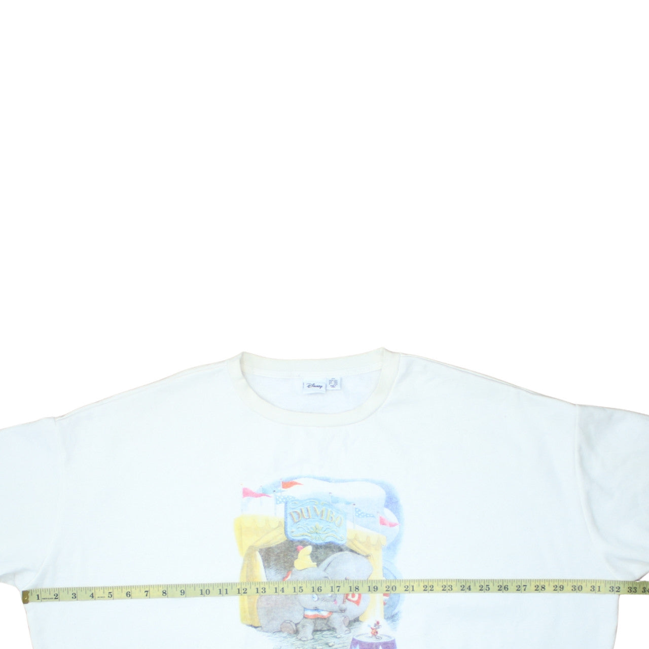 Disney Women White Dumbo Crew Neck Pullover Sweatshirt 2XL