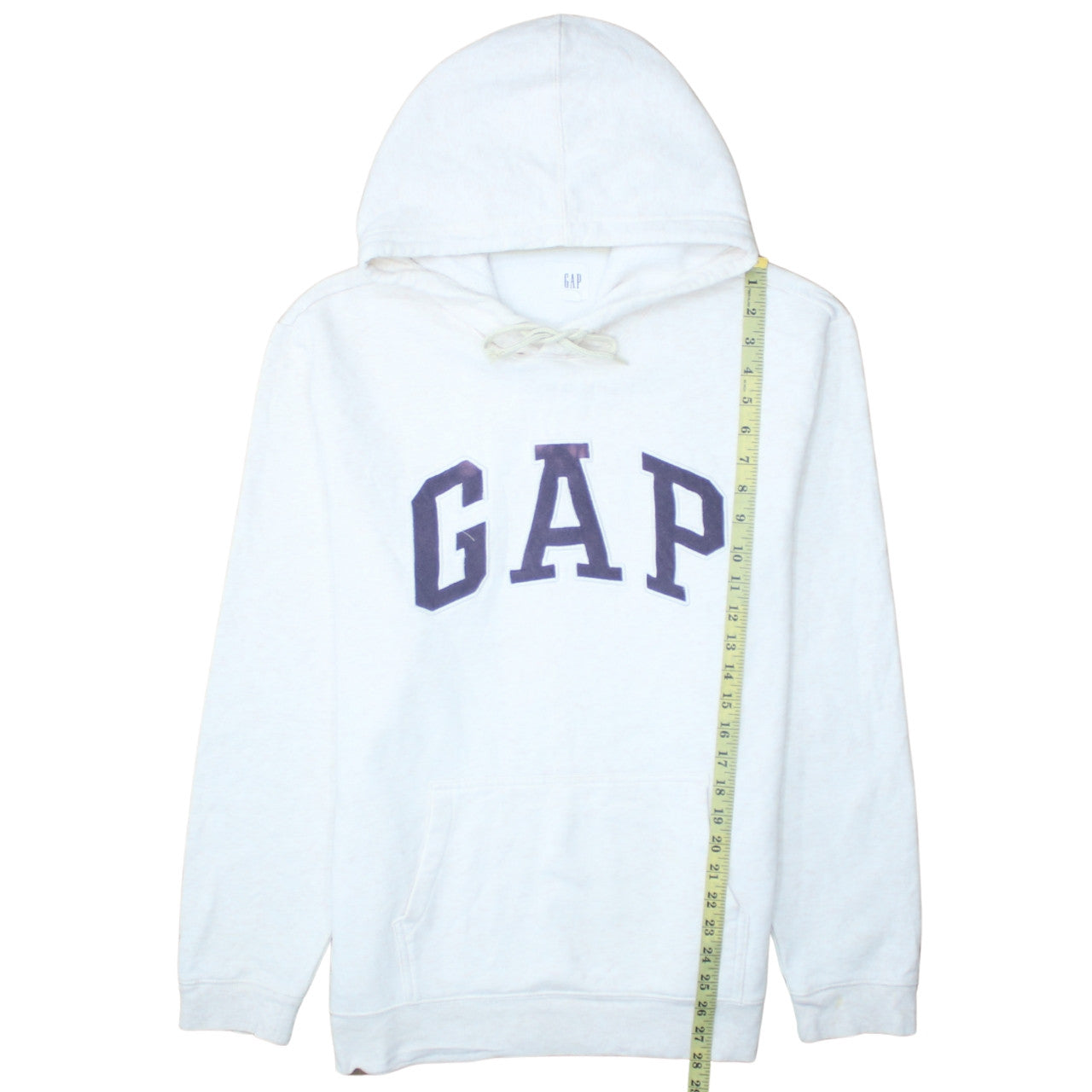 GAP Women White Pullover Hoodie L Cotton Blend Logo Casual