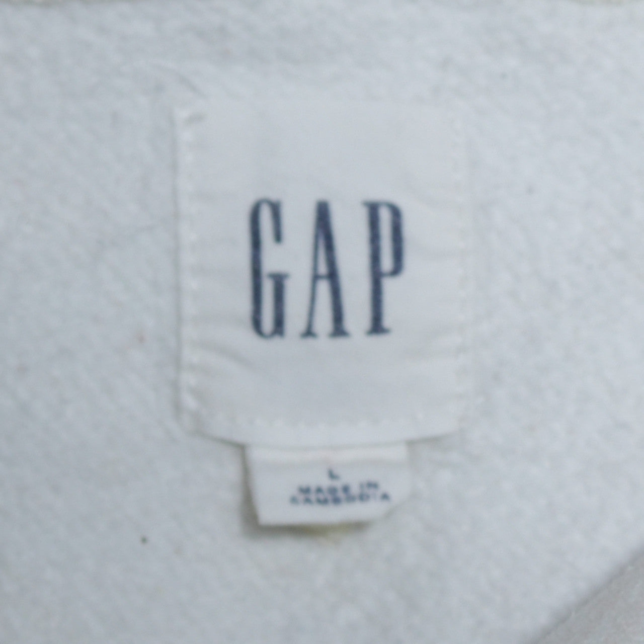 GAP Women White Pullover Hoodie L Cotton Blend Logo Casual