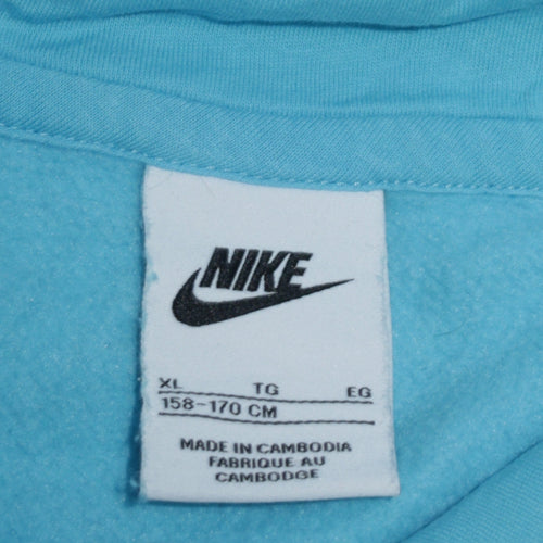 Nike Boys Blue Pullover Hoodie XL 158-170cm Sports Fleece Sweatshirt