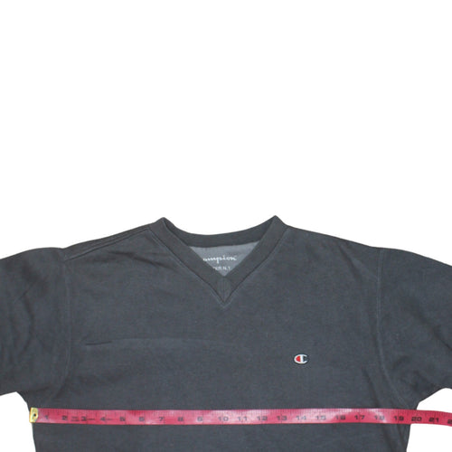 Champion Men's Black V-Neck Pullover Sweatshirt Size S