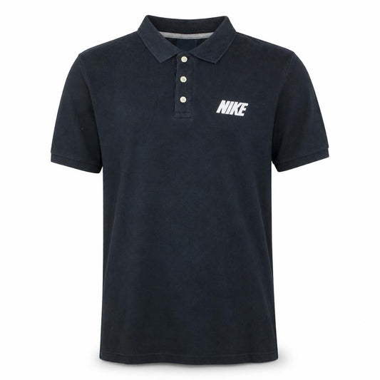 Front view of Nike Men's Black Cotton Short Sleeve Polo Shirt, size M
