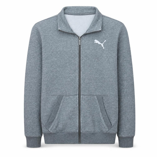 Front view of Puma Men's Grey Small Full Zip Sweatshirt Fleece Jacket