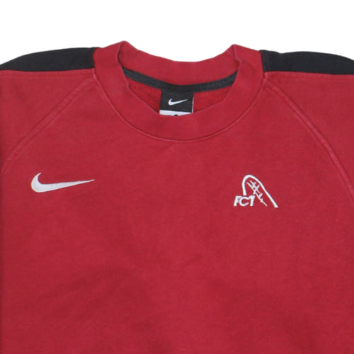 Nike Men's Red FCT Logo Crew Neck Pullover Sweatshirt Size S