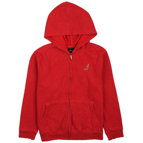 Nautica Teens Red Full Zip Hoodie Sweatshirt Size 14/16 Cotton Blend