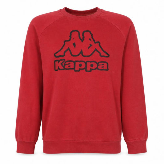 Front view of Kappa Men's Red Medium Logo Crew Neck Pullover Sweatshirt