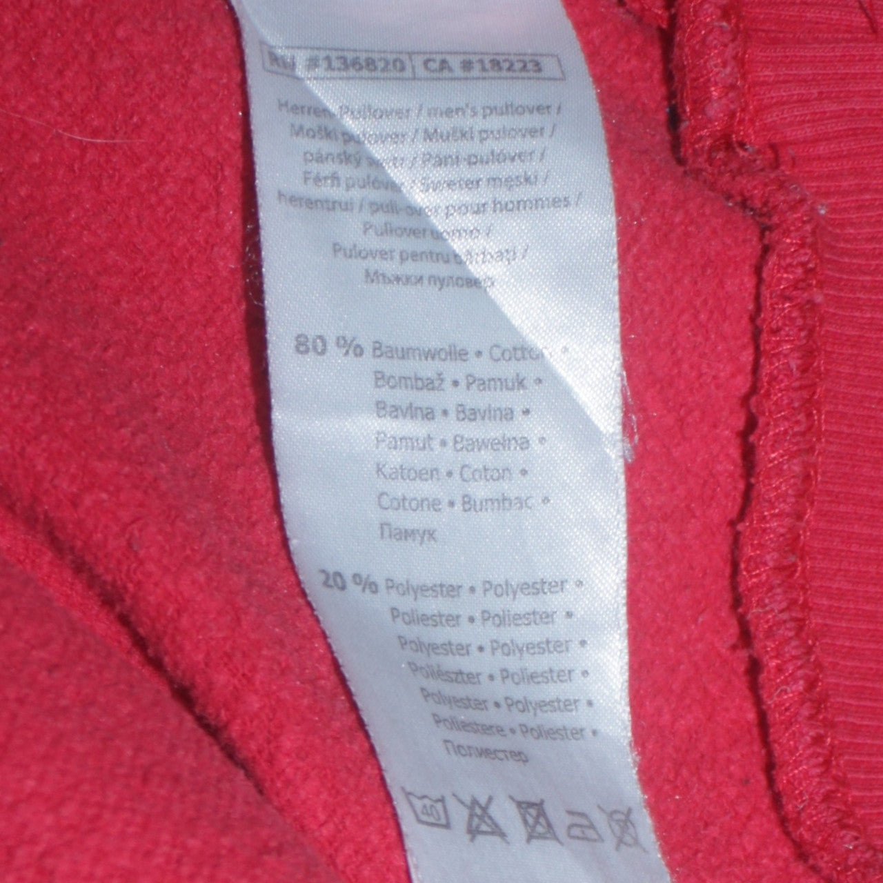 Kappa Men's Red Medium Logo Crew Neck Pullover Sweatshirt