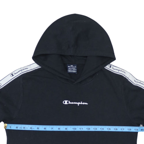 Champion Boys Colourblock 2XL Black Grey Pullover Hoodie Sweatshirt