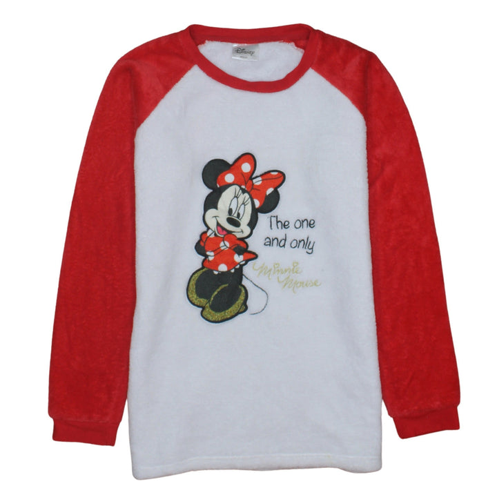 Disney Women Red Minnie Mouse Fleece Nightshirt Size 10-12