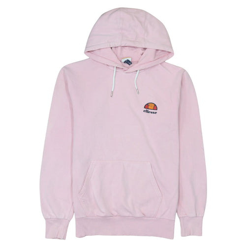 Ellesse Womens Pink Pullover Hoodie Size L Cotton Blend Logo Sweatshirt