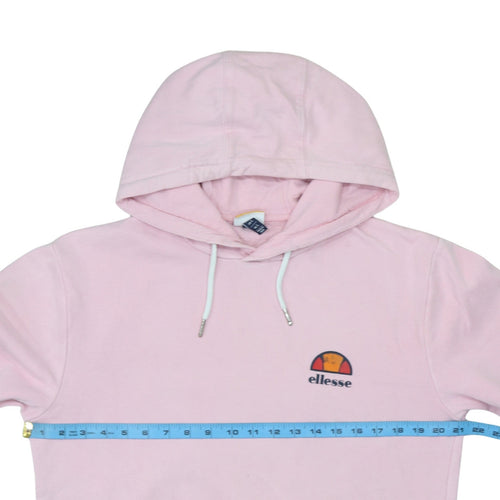 Ellesse Womens Pink Pullover Hoodie Size L Cotton Blend Logo Sweatshirt