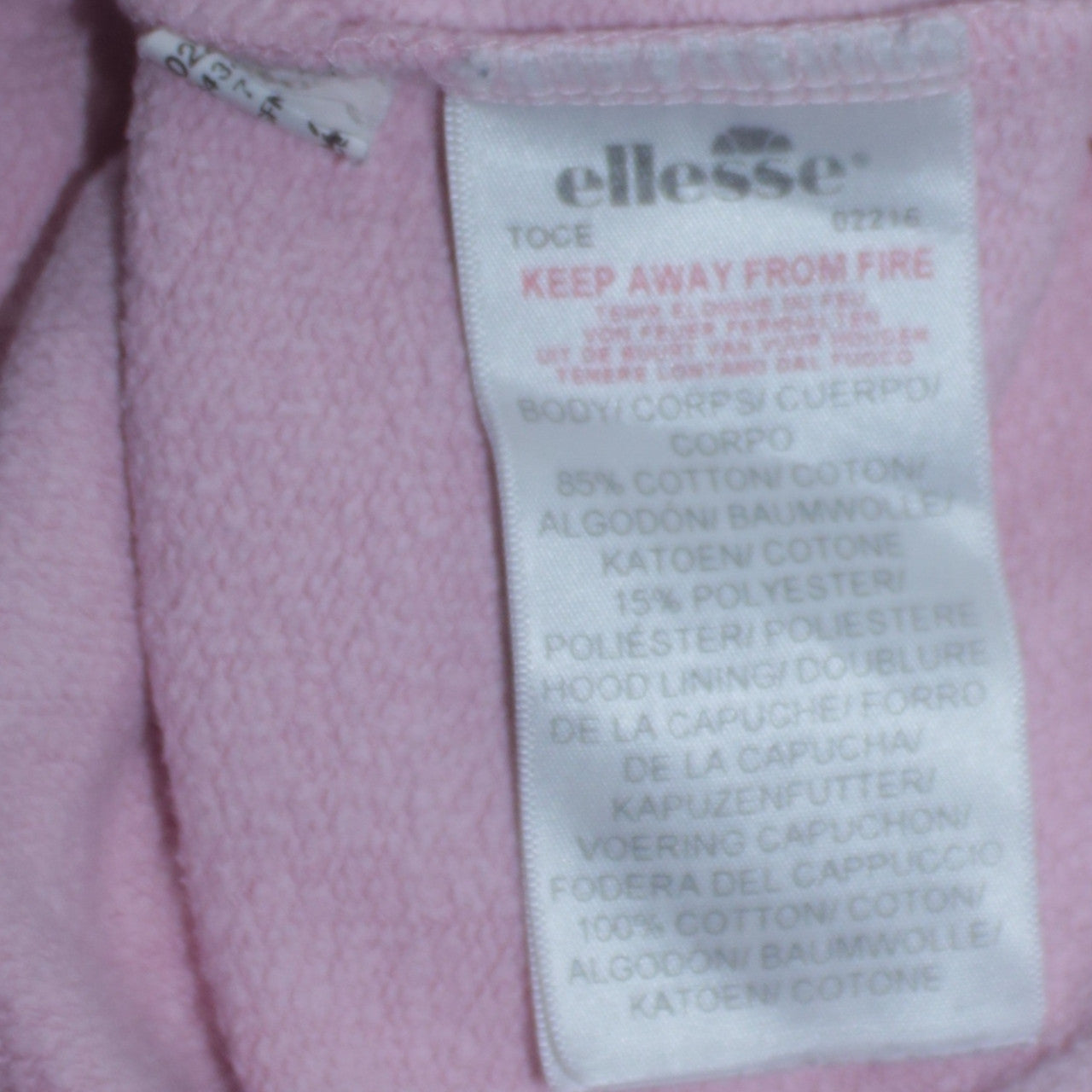 Ellesse Womens Pink Pullover Hoodie Size L Cotton Blend Logo Sweatshirt