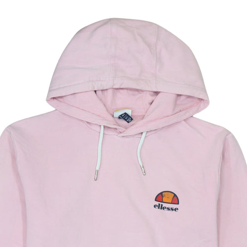 Ellesse Womens Pink Pullover Hoodie Size L Cotton Blend Logo Sweatshirt