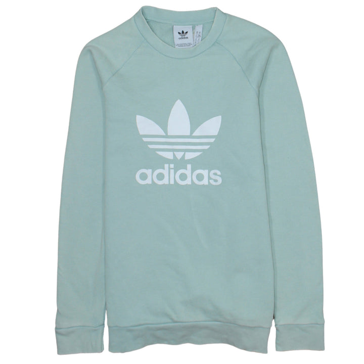 adidas Men's Green Trefoil Pullover Sweatshirt XS Regular Fit