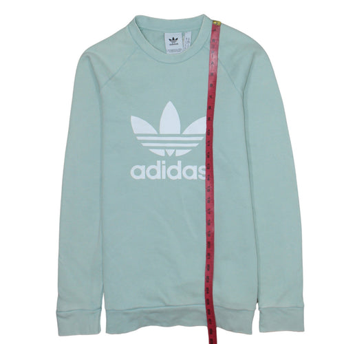 adidas Men's Green Trefoil Pullover Sweatshirt XS Regular Fit