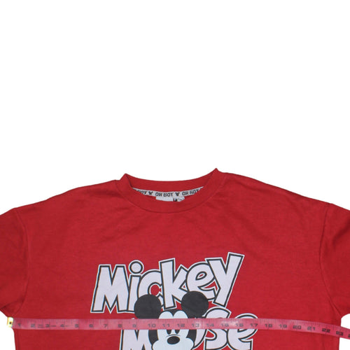 Disney Women Red Mickey Mouse Pullover Sweatshirt Size S
