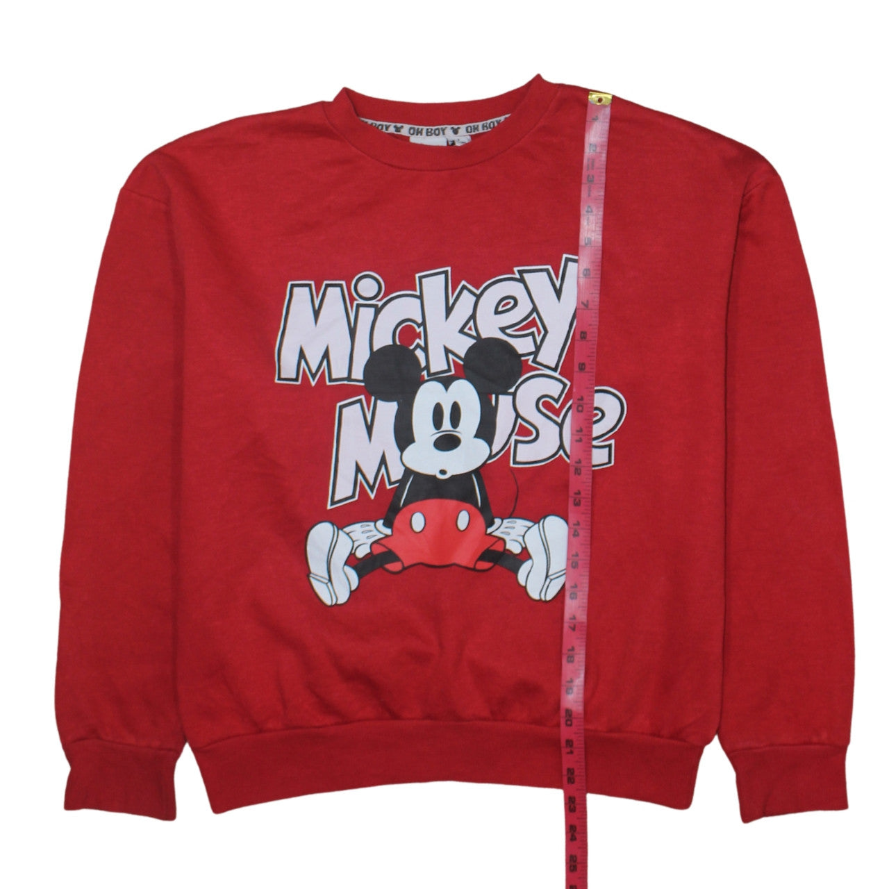 Disney Women Red Mickey Mouse Pullover Sweatshirt Size S