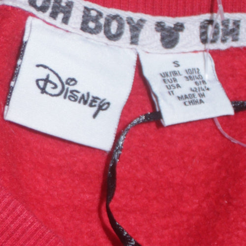 Disney Women Red Mickey Mouse Pullover Sweatshirt Size S