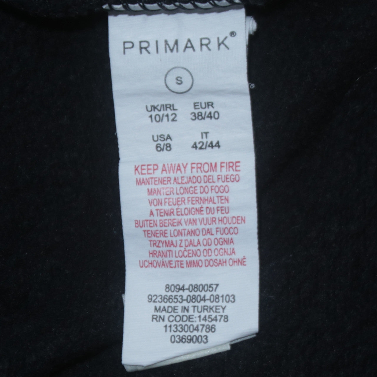 Disney x Primark Women Black Small Hooded Mickey Mouse Hoodie 10/12