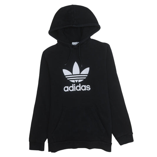 Adidas Men's Black Pullover Hoodie Medium Fleece Trefoil Logo