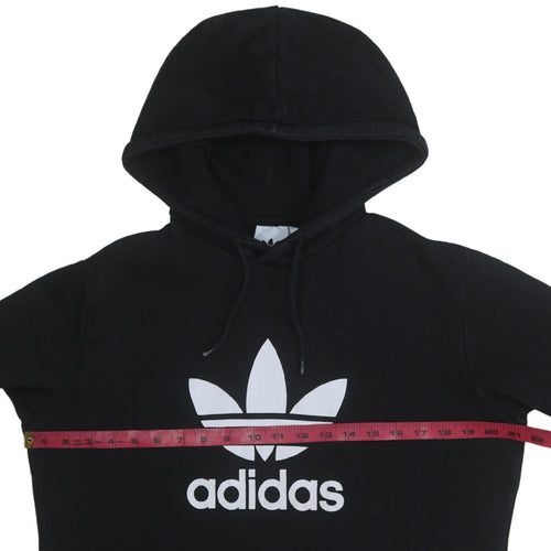 Adidas Men's Black Pullover Hoodie Medium Fleece Trefoil Logo