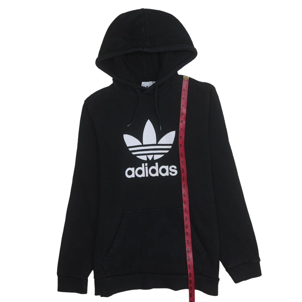Adidas Men's Black Pullover Hoodie Medium Fleece Trefoil Logo