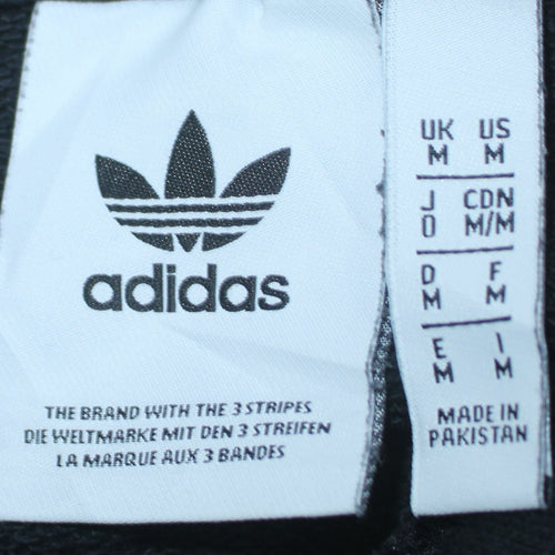 Adidas Men's Black Pullover Hoodie Medium Fleece Trefoil Logo