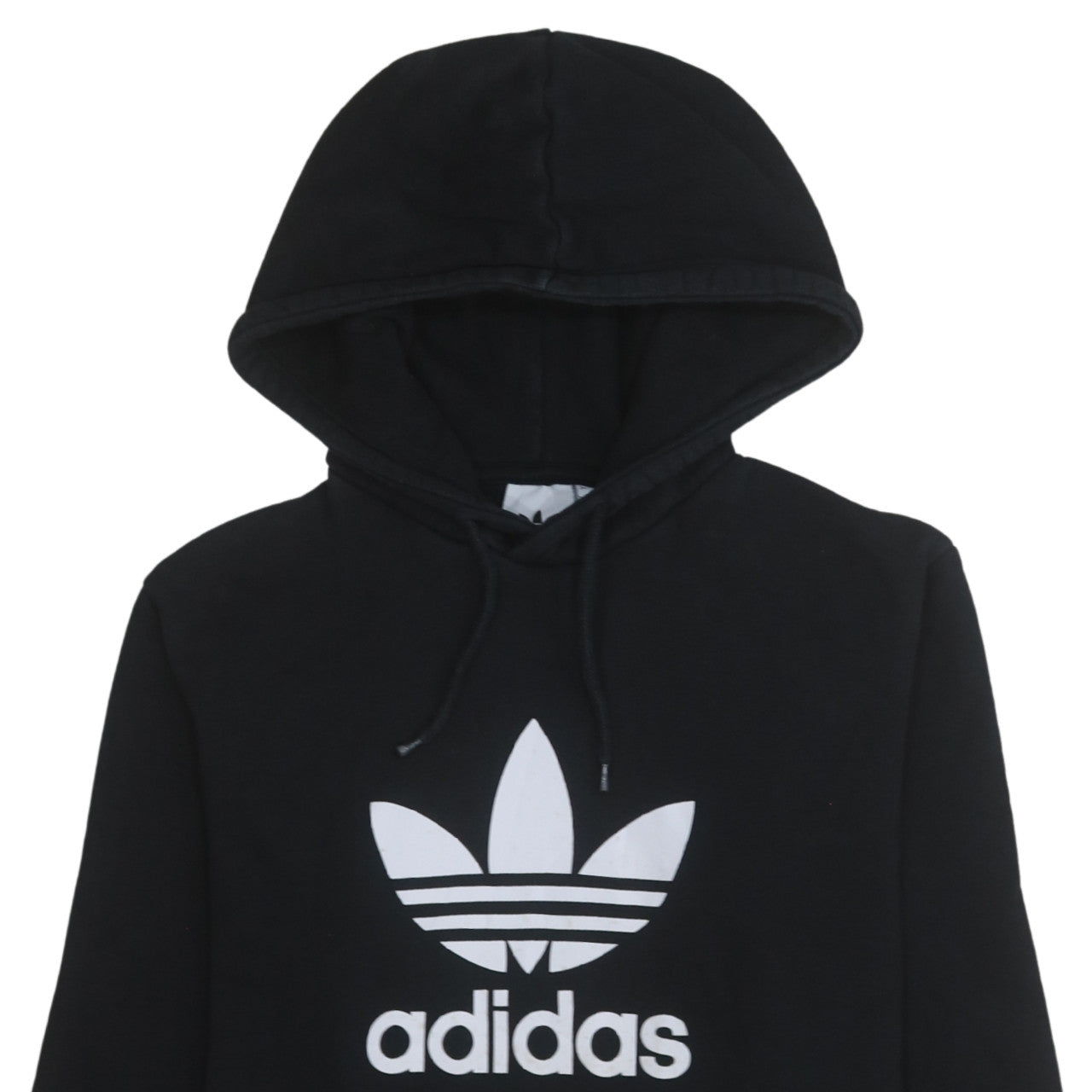 Adidas Men's Black Pullover Hoodie Medium Fleece Trefoil Logo