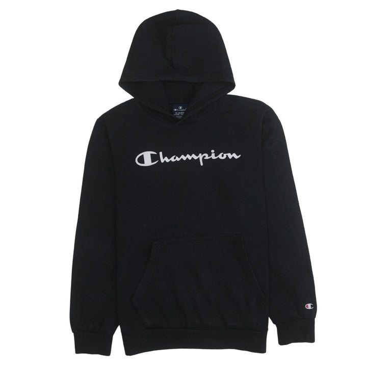 Champion Boys Black Pullover Hoodie 13-14 Years Fleece Lined Sweatshirt