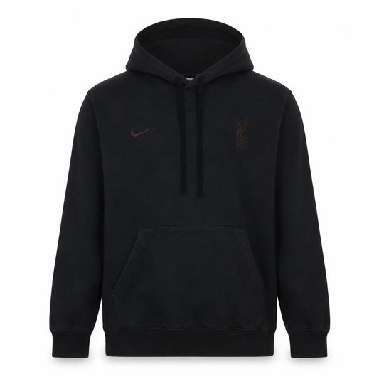 Front view of Nike Men's Black LFC Pullover Hoodie Medium Hooded Sweatshirt