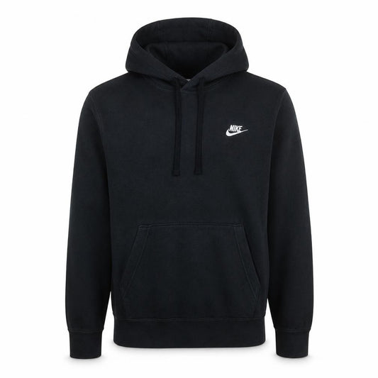 Front view of Nike Men's Black Pullover Hoodie Small Fleece Logo Sportswear