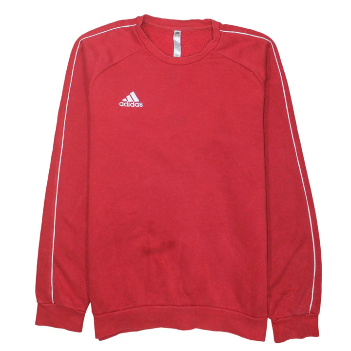 Adidas Men's Red Crew Neck Pullover Sweatshirt Size M Fleece