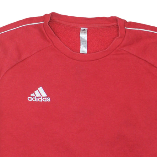 Adidas Men's Red Crew Neck Pullover Sweatshirt Size M Fleece