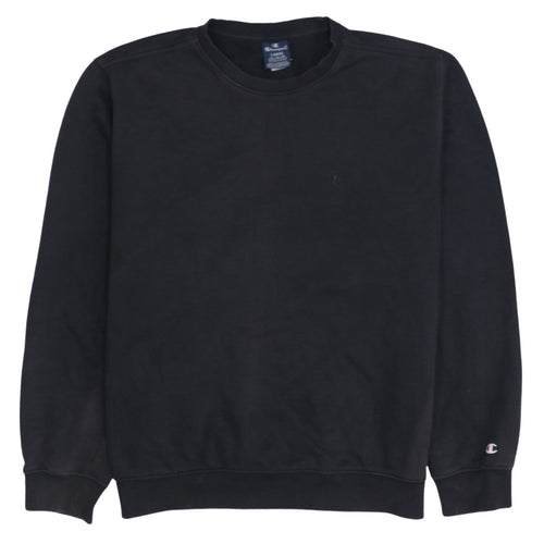 Champion Men's Black Pullover Sweatshirt Large Crew Neck Fleece