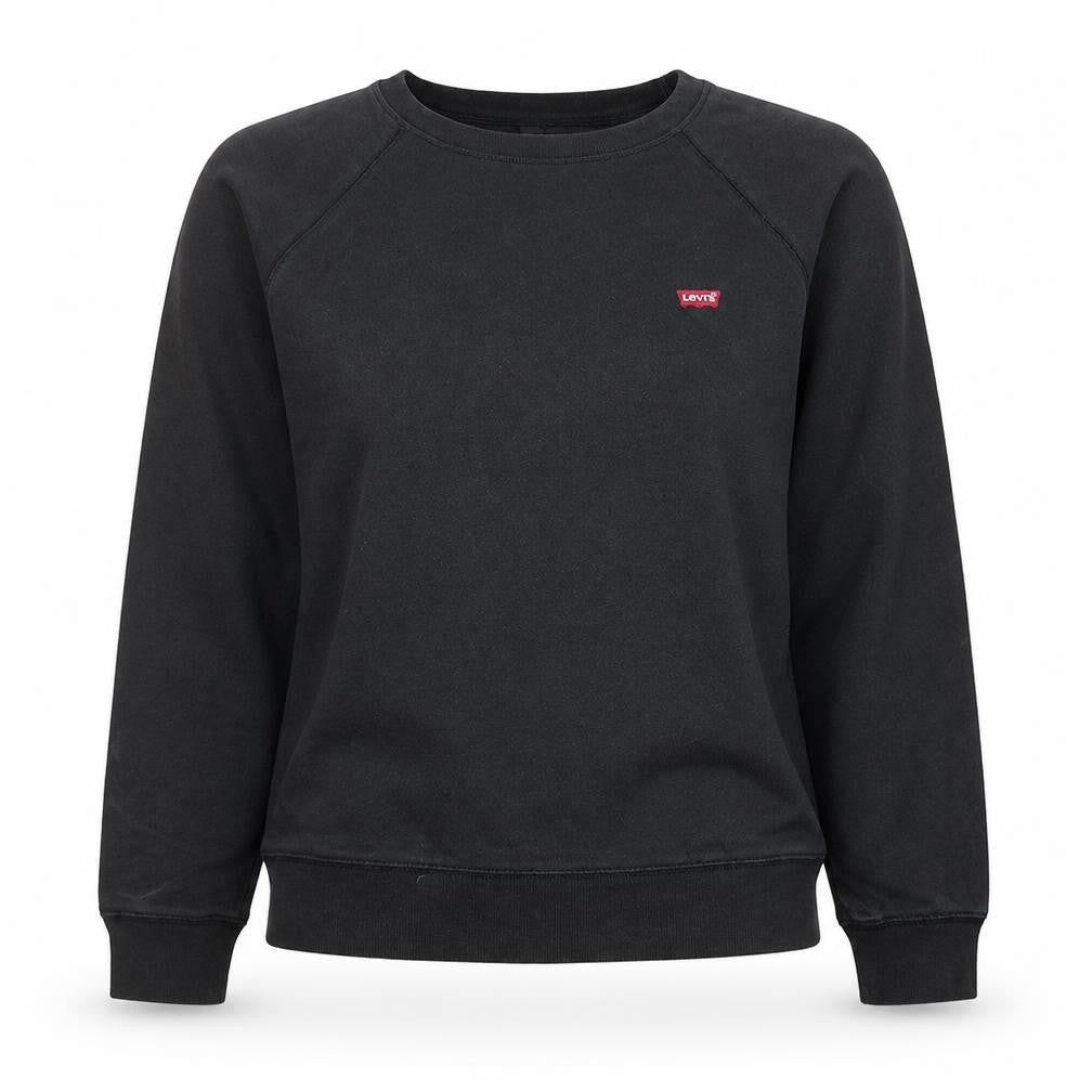 Front view of Levi's Women's Black Small Crew Neck Pullover Sweatshirt