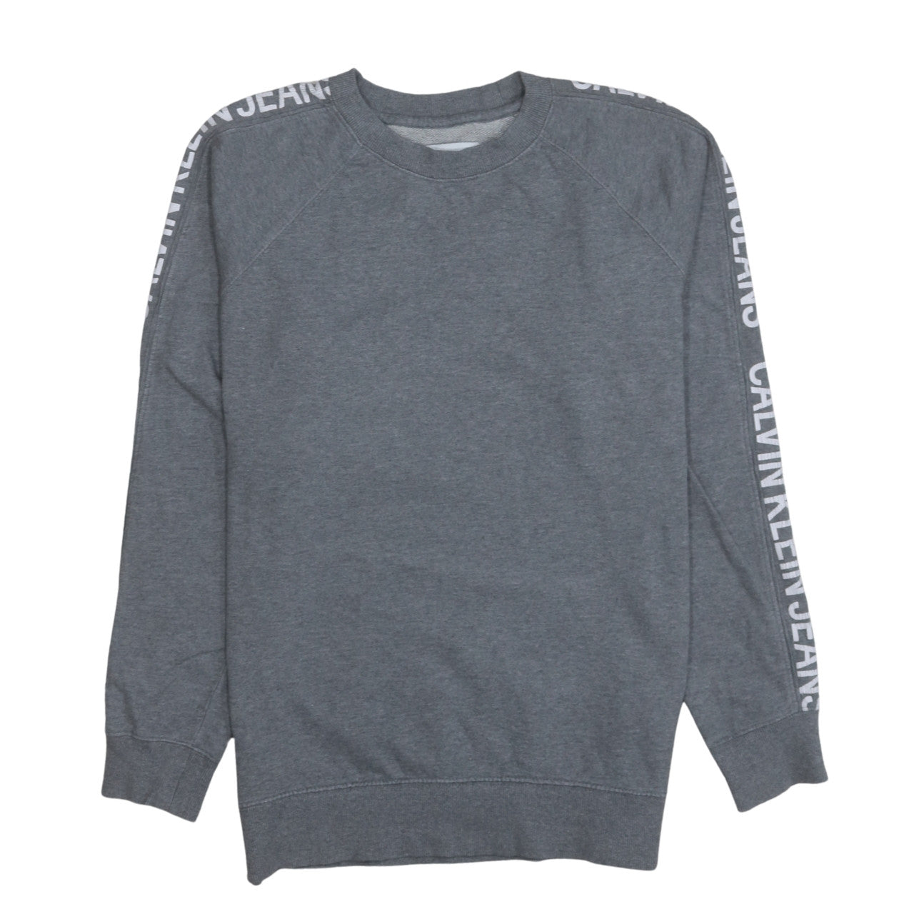 Calvin Klein Jeans Men's Grey Logo Crew Neck Sweatshirt M