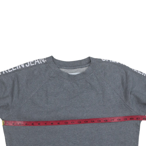 Calvin Klein Jeans Men's Grey Logo Crew Neck Sweatshirt M
