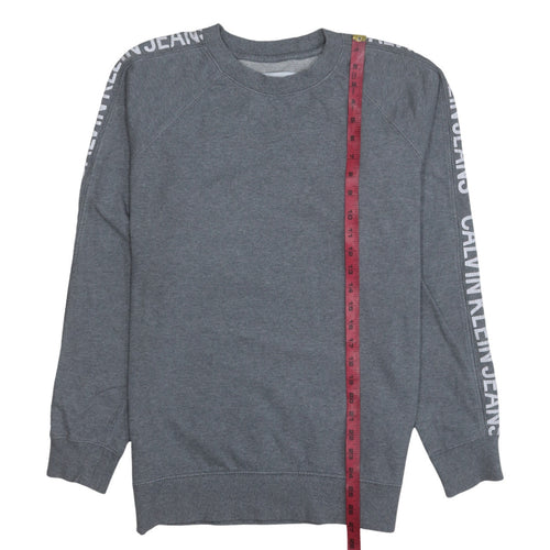 Calvin Klein Jeans Men's Grey Logo Crew Neck Sweatshirt M