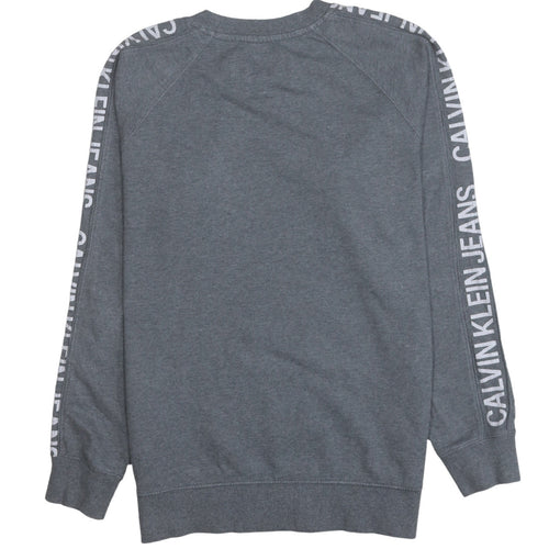 Calvin Klein Jeans Men's Grey Logo Crew Neck Sweatshirt M