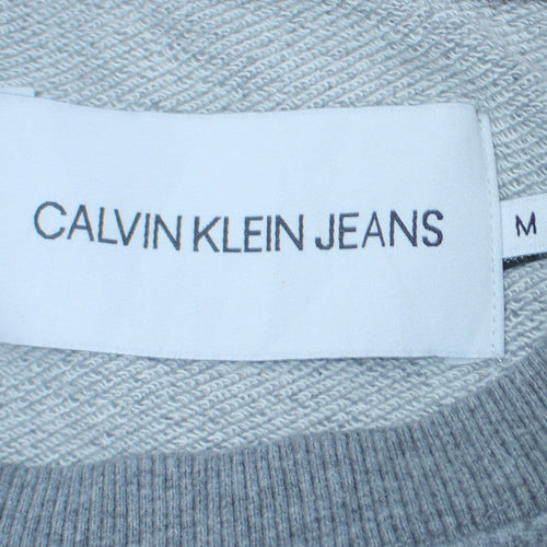 Calvin Klein Jeans Men's Grey Logo Crew Neck Sweatshirt M