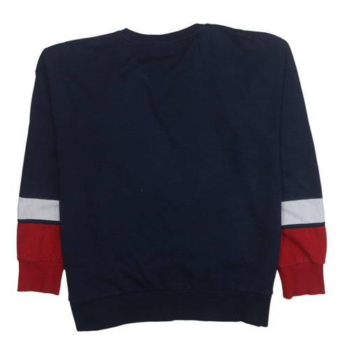 FILA Men's Blue Crew Neck Pullover Sweatshirt Size L Logo Retro Sports