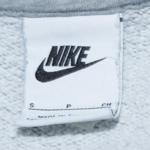 Nike Womens Grey Hoodie Small Pullover Graphic Logo Cotton Blend