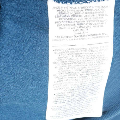Nike Women Blue Full Zip Hoodie Small Gold Logo Sportswear